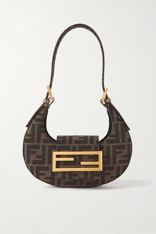 Fendi + Cookie Mini Logo-Jacquard Shoulder Bag