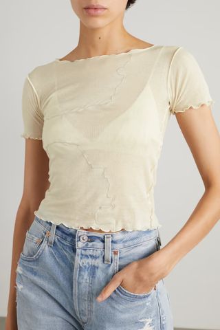 Baserange + Gerrymandered Embroidered Organic Cotton-Jersey T-Shirt