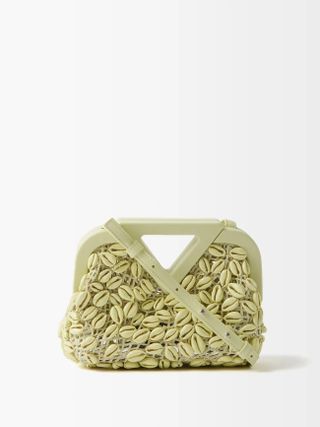 Bottega Veneta + Point Shell-Embellished Crochet Clutch Bag