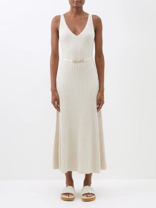 Gabriela Hearst + Lane Belted Ribbed Wool-Blend Dress