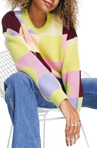 Topshop + Abstract Colorblock Sweater