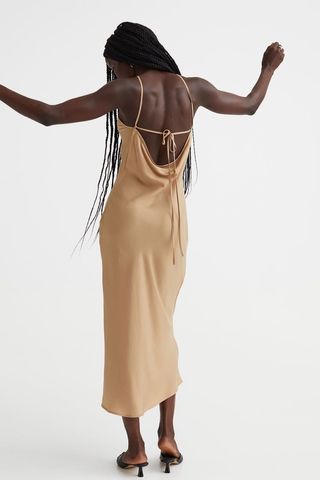 H&M + Open-Backed Satin Dress