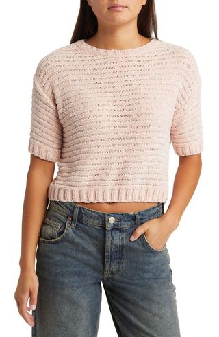 Open Edit + Short Sleeve Crop Sweater