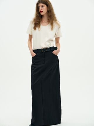 Source Unknown + Long Pencil Skirt, Black