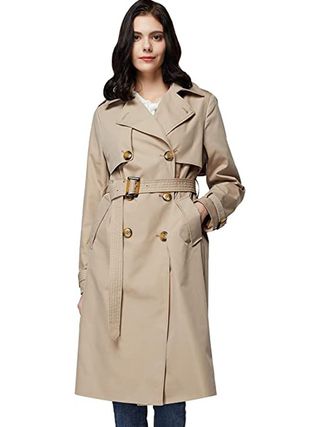Orolay + 3/4 Length Double Breasted Trench Coat Lapel Jacket
