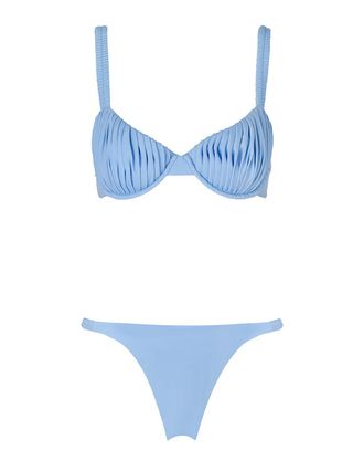 Palm + Sky Blue Flavia Bikini