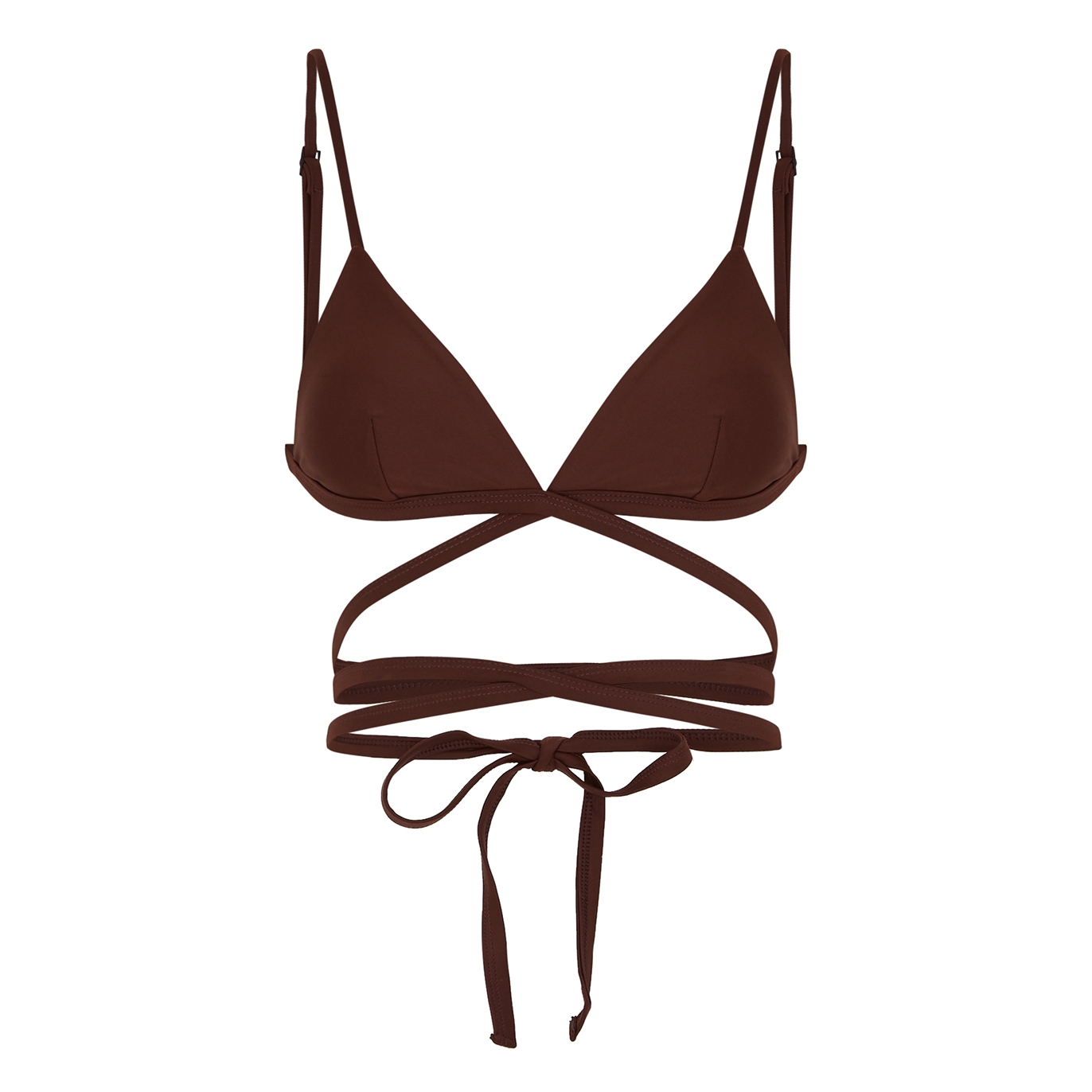Matteau + The Wrap Triangle Brown Bikini Top