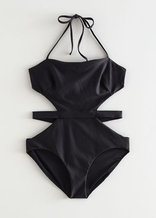 & Other Stories + Cut-Out Halterneck Swimsuit