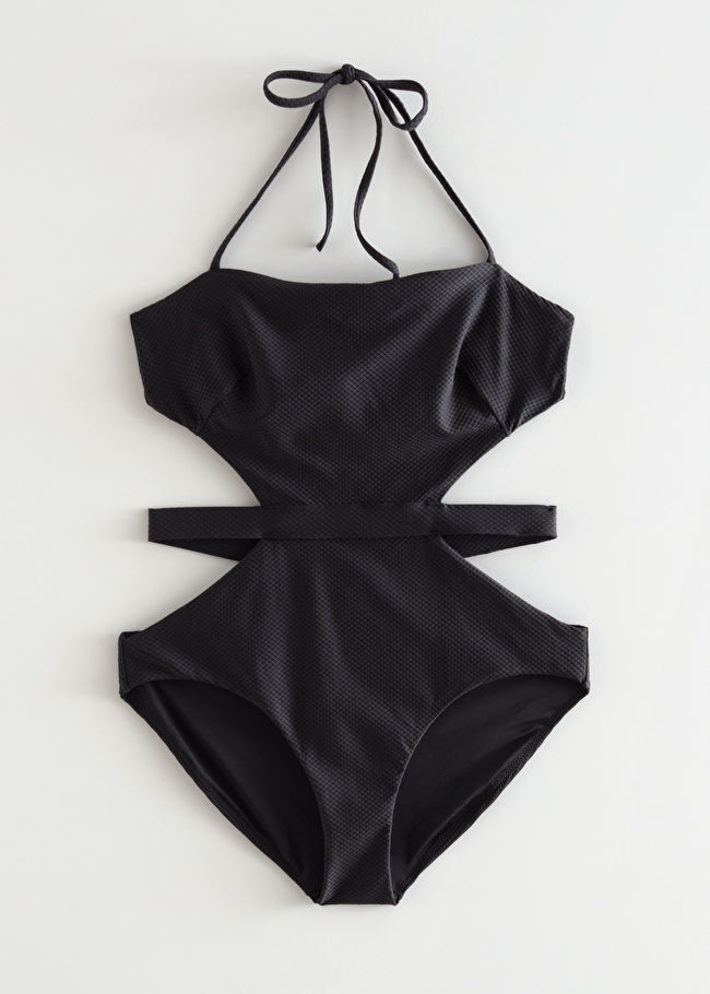& Other Stories + Cut-Out Halterneck Swimsuit