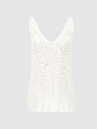 Reiss + White Sienna Cotton Silk Chunky Knit Vest Top