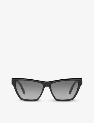 Saint Laurent + Rectangular Cat-Eye Acetate Sunglasses