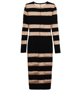Norma Kamali + Semi-Sheer Jersey Midi Dress
