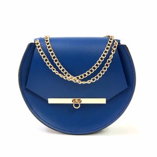Angela Valentine + Loel Mini Military Bee Chain Bag Clutch in Royal Blue