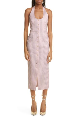 Miaou + Salem Stripe Halter Midi Dress