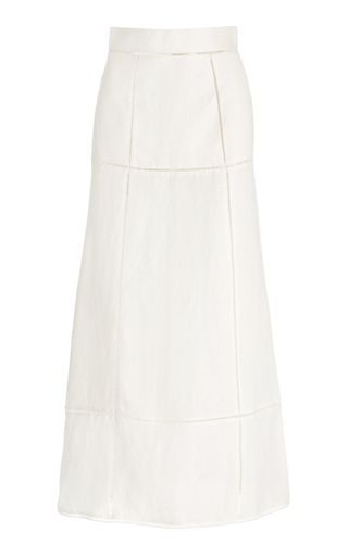 Significant Other + Theodora Ladder-Stitched Linen-Blend Maxi Skirt
