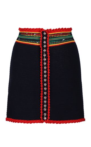 Paco Rabanne + Hand-Crocheted Cotton Mini Skirt