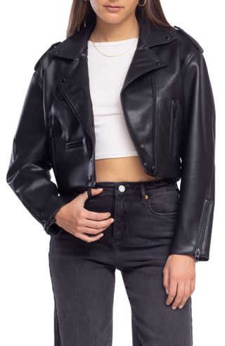 Blanknyc + Faux Leather Crop Moto Jacket