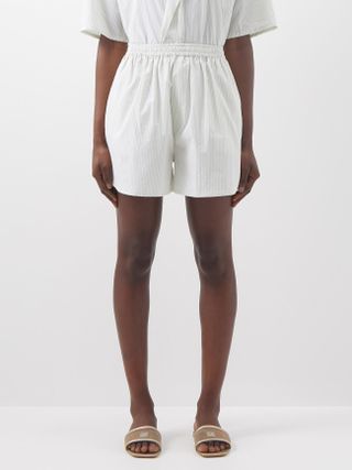 Deiji Studios + Striped Organic-cotton Shorts