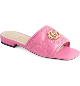 Gucci + Jolie GG Matelassé Slide Sandals