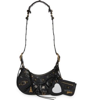 Balenciaga + Extra Small Le Cagole Souvenir Pins Leather Shoulder Bag