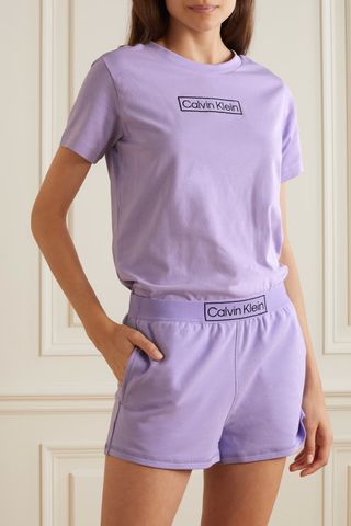 Calvin Klein + Reimagined Heritage Embroidered Organic Cotton-Blend Jersey Pajama Set