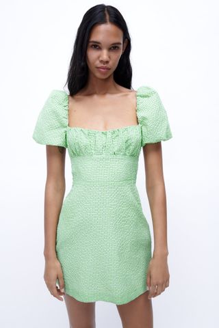 Zara + Structured Gingham Dress