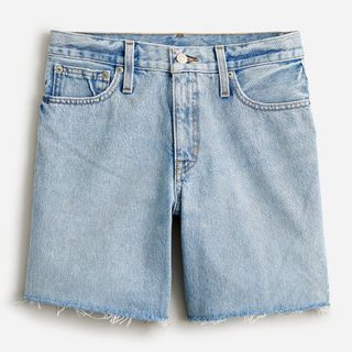 J.Crew + Mid-Length Denim Shorts in Dandelion Wash