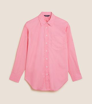 M&S Collection + Pure Cotton Oversized Girlfriend Shirt