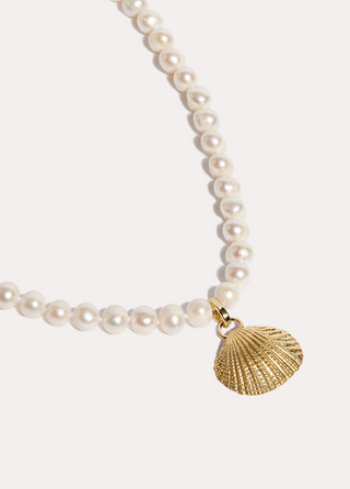 Nue Hoops + Pearl Necklace With Botticelli Gold Charm