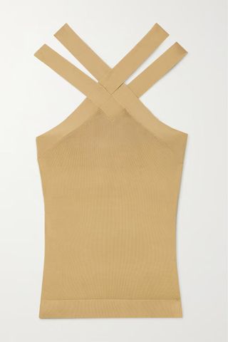 By Malene Birger + Sonya Twisted Ribbed Jersey Halterneck Top