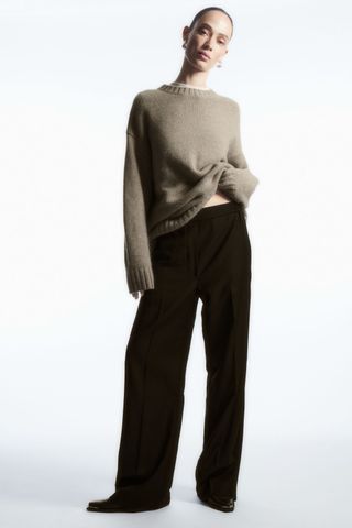 COS + Straight-Leg Elasticated Wool Trousers