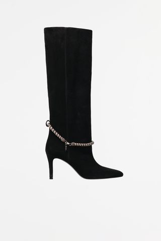 Zara + Heeled Suede Boots Limited Edition