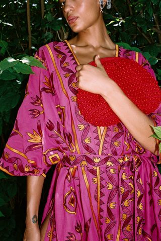 Zara + Crocheted Bobble Handbag