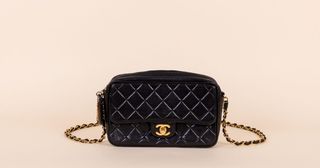 Virelle + Chanel Vintage Lambskin Quilted Flap Camera Case Bag