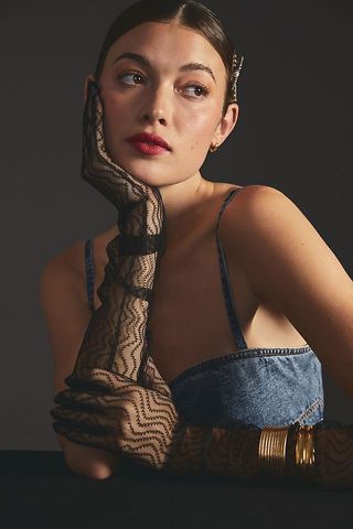 By Anthropologie + Wavy Tulle Opera Gloves