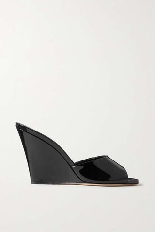 Paris Texas + Wanda Patent-Leather Wedge Mules