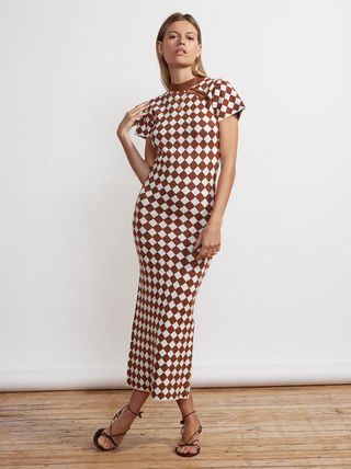 Kitri + Millie Checker Knit Midi Dress