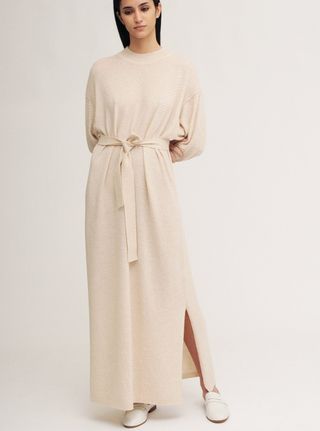 Diarte + Olaya Merino Knit Dress Ivory