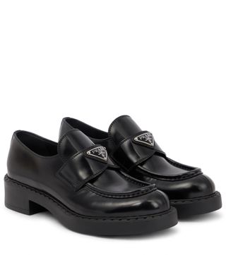 Prada + Brushed Leather Loafers