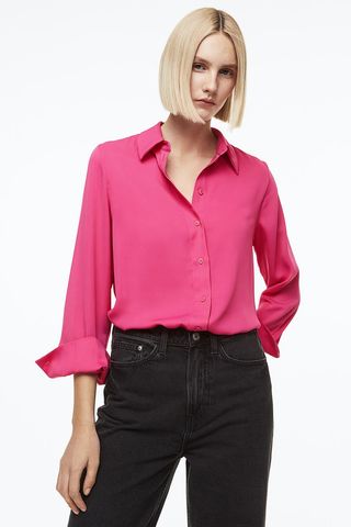 H&M + Pointed-Collar Shirt