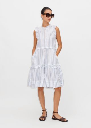 Me+Em + Cotton Stripe Short Swing Dress