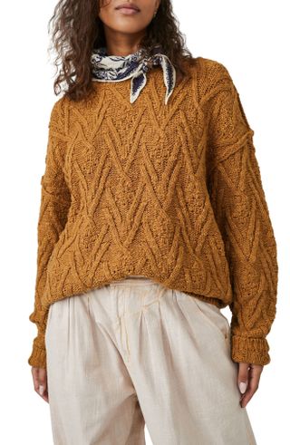 Free People + Isla Cable Stitch Tunic Sweater