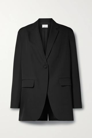 The Row + Ares Oversized Crepe De Chine and Wool and Mohair-Blend Piqué Blazer
