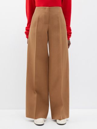 The Row + Pipa Pleated Wool-Blend Wide-Leg Trousers