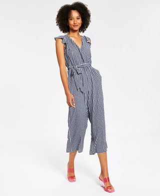 Charter Club + Mommy & Me Women's Cropped Gingham Jumpsuit