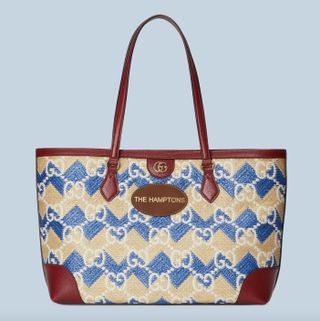 Gucci + The Hamptons Straw Effect Tote Bag