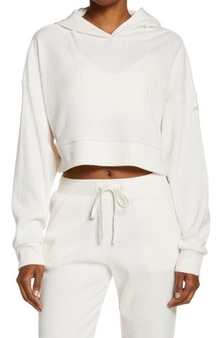 Alo + Muse Ribbed Crop Hoodie