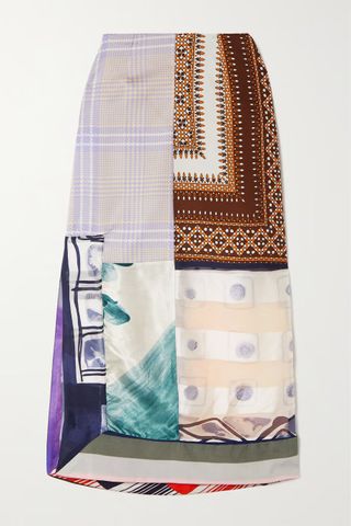 Conner Ives + Printed Silk Blend Skirt