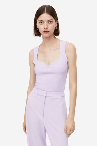 H&M + Sweetheart-Neck Top
