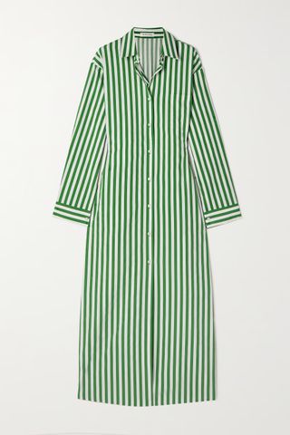 The Frankie Shop + Cala Striped Cotton-Poplin Midi Shirt Dress